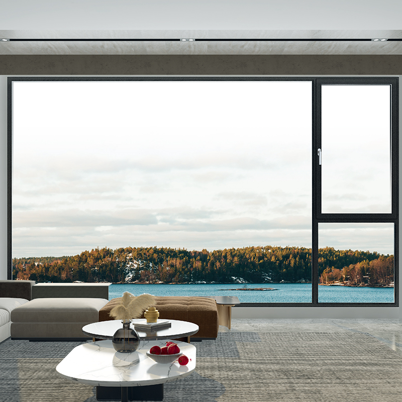 Moderne aluminium raamontwerpen, energiezuinige en geluidsreducerende draai-kiepramen voor thuis en kantoor.