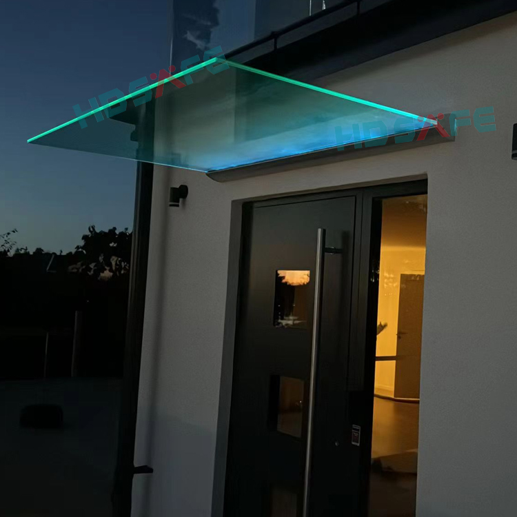 Hotel Villa Winkel Glazen Deur Luifel Luifel Toegangsdeur Luifel Aluminium Gehard Frameloos Glas Luifel voor Raam en Deur