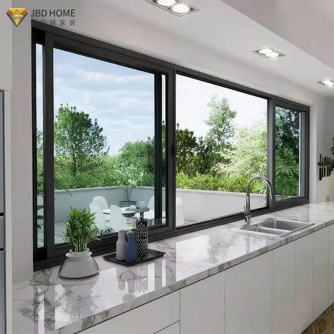 Schuiframen op maat met thermische onderbreking en robuust frame voor commerciële projecten.