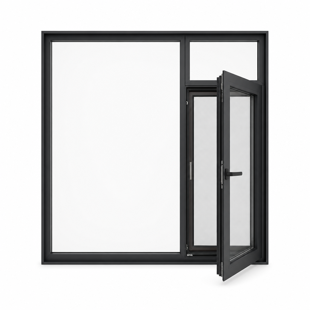 Grote bruine aluminiumlegering ramen en deuren met dubbel/driedubbel glas, warmte-isolatie voor moderne huizen, hotels en villa's.