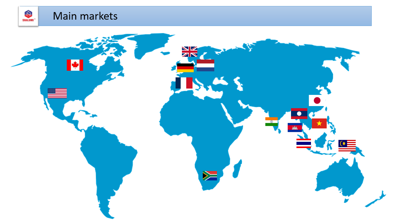 Wereldwijde exportmarkten kaart