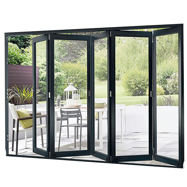 Breedste binnenvouwdeuren met gehard glas, aluminium vouwrolmagneet, aluminium vouwdeuren voor de badkamer