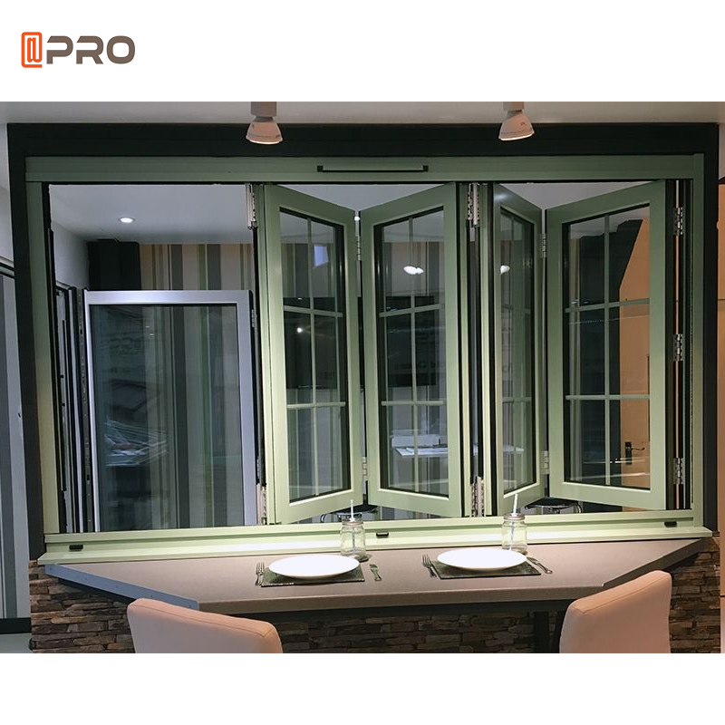 Goedkope verticale vouwramen, opvouwbaar glasraam, aluminium vouwraam, aluminium