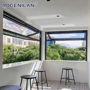Rogenilan Amerikaanse stijl dubbelglas verticaal openende vouwramen van gehard aluminium.