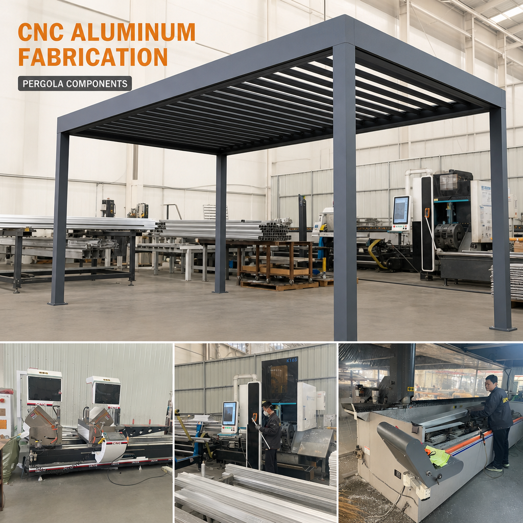 Moderne gemotoriseerde bioklimatische aluminium terraspergola, tuinpaviljoen, automatisch intrekbaar lamellendak, waterdicht en sterk.