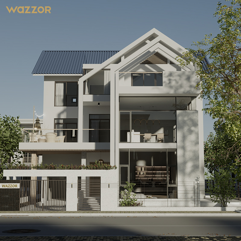 Wazzor Modern Design Draai-kiepraam/Deur in Aluminiumlegering met Dubbel Glas