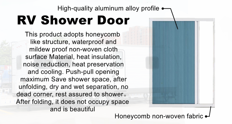 TONGFA Custom Size Waterproof Plane Aluminum Frame RV caravan Shower Door