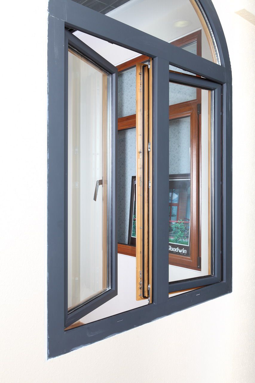 CBMmart Hoogwaardige luxe op maat gemaakte aluminium beklede houten draai-kiepramen en -deuren, houten schuiframen, Pella houten ramen, kantel- en draairamen