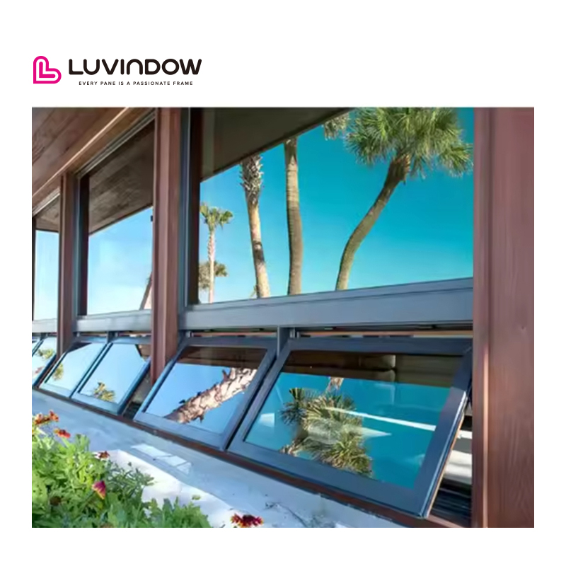 Luvindow As 2047 op maat gemaakte vouwramen van aluminium met thermische onderbreking en glazen luifel voor woonhuizen