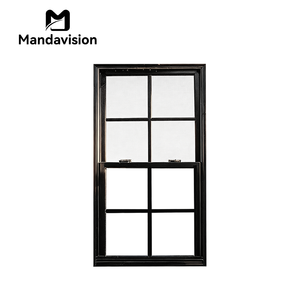 Verticaal schuifraam dubbel glas en hor