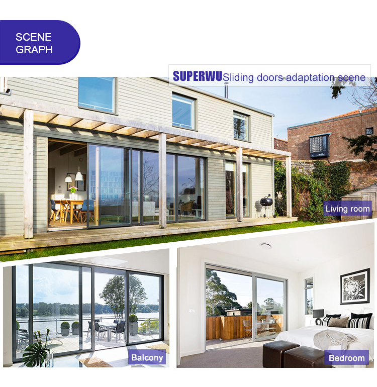 Florida Hurricane Proof Impact Rated Large Missile Sliding Patio Doors Aluminum Laminated Glass Sliding Door Impact Resistance