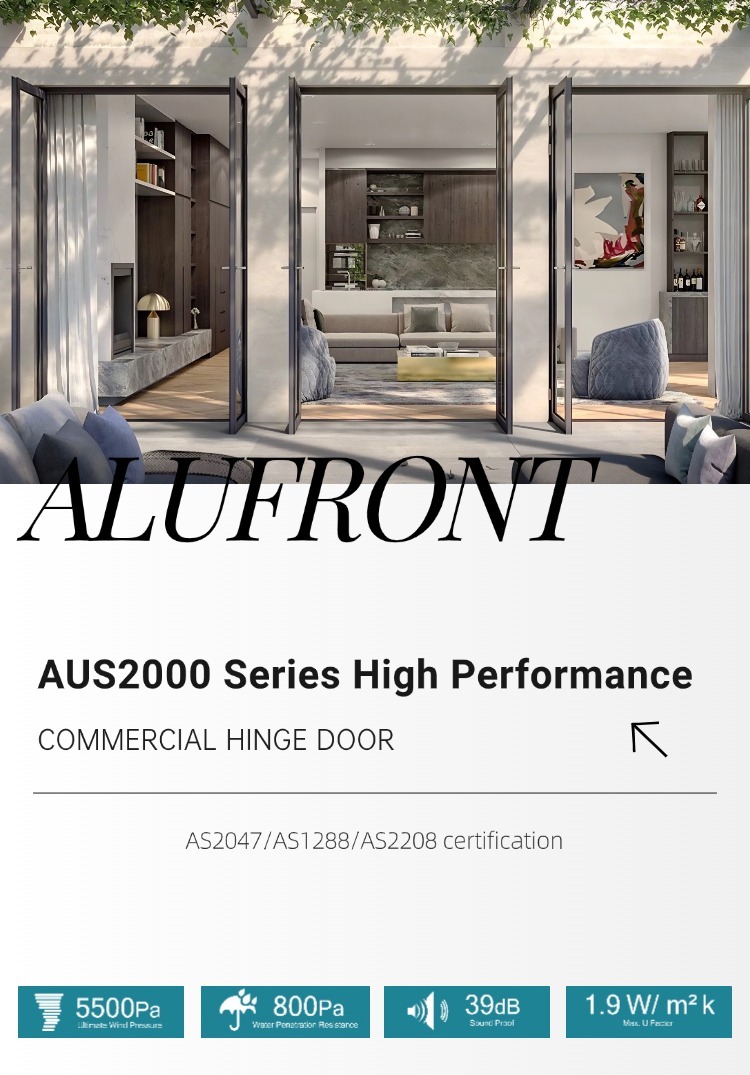 Alufront Steel Look Swing Glass French Doors Thermal Break Aluminum Casement Crittall Door Hinged Patio Partition Hotel