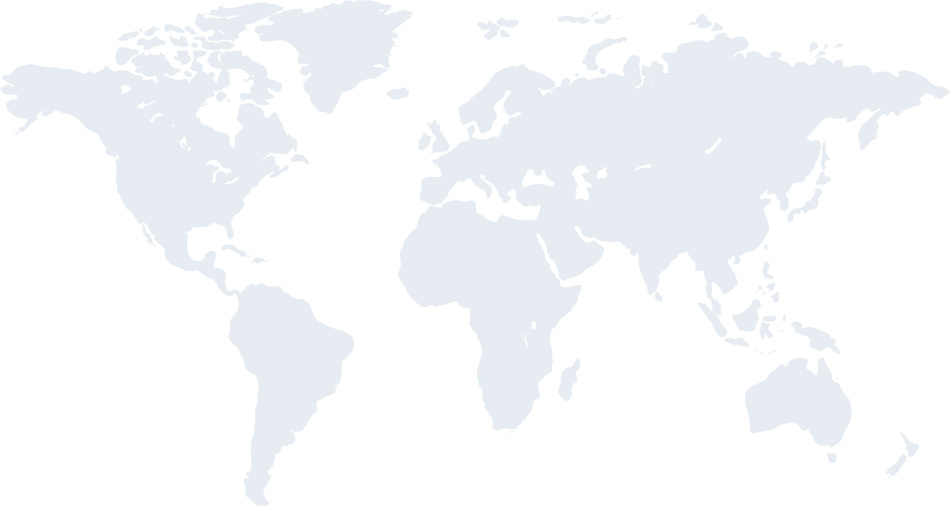 Wereldkaart met het internationale dealer- en projectnetwerk