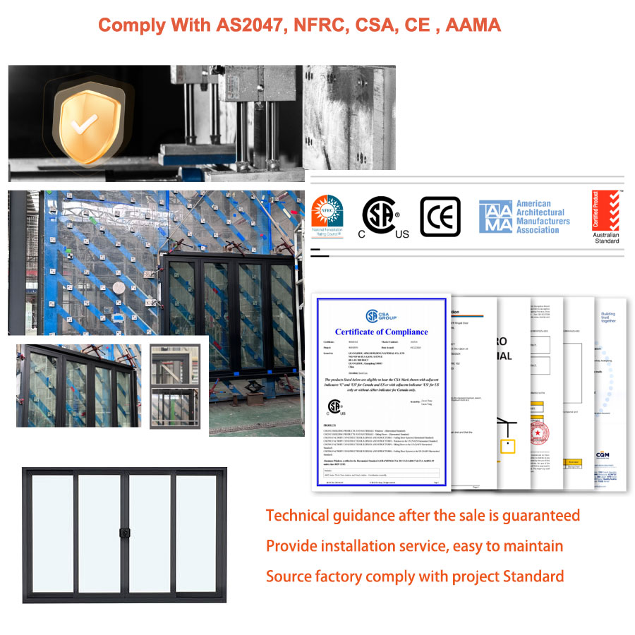 APRO Thermische isolatie Geluidsisolatie Aluminium Aannemer Schuiframen Dubbelglas Aluminiumlegering Schuiframen