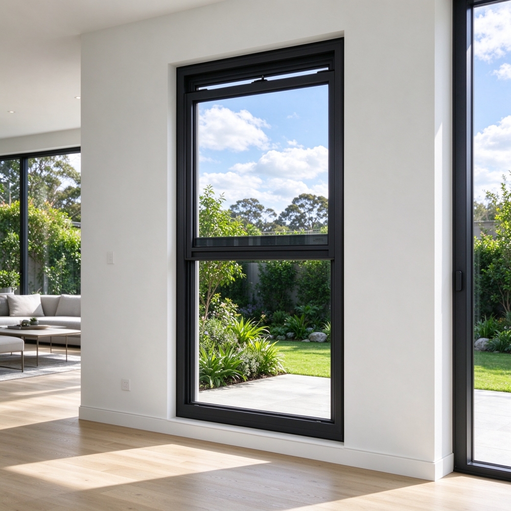 Modern aluminium dubbel openslaand raam, verticaal schuifraam voor villa