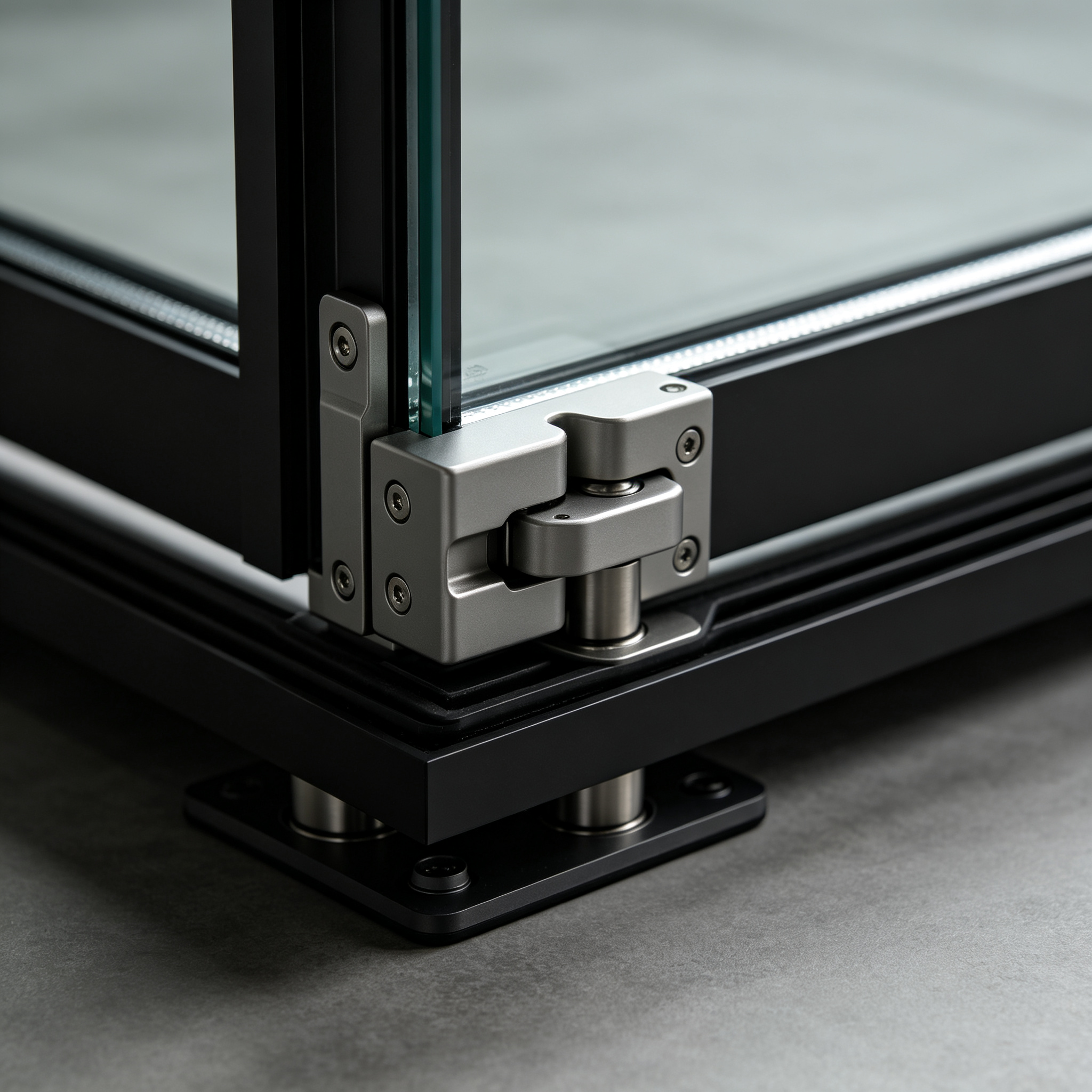 Thermisch onderbroken aluminium voordeur met warmte-isolatie, dubbel glas (Low-E) en UV-bestendigheid, geschikt voor villaprojecten in het Midden-Oosten.