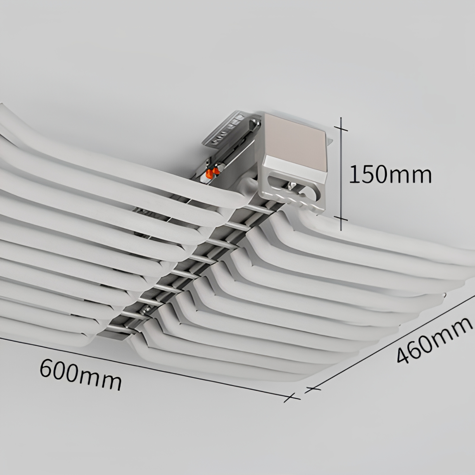 ZYTH kledingkastlades, bovengemonteerde dubbele rij aluminium kledinghangers, uittrekbare dempingsrail, broekrek