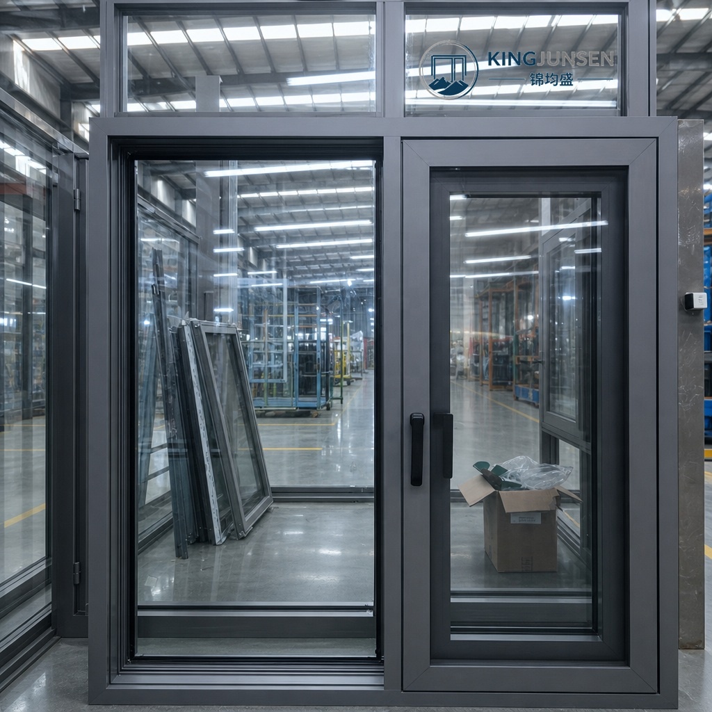 Moderne, orkaanbestendige, slagvaste ramen, energiebesparend Low-E glas, thermisch onderbroken draai-kiepramen van aluminium en deuren voor entree