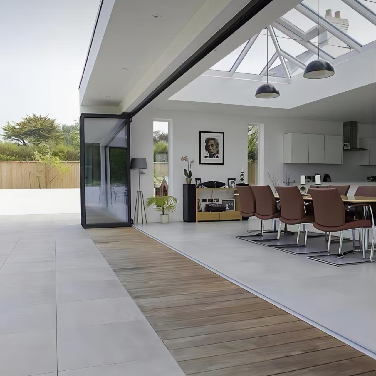 Aluminium buitendeur voor balkon of terras, Lowe Glass aluminium vouwdeur