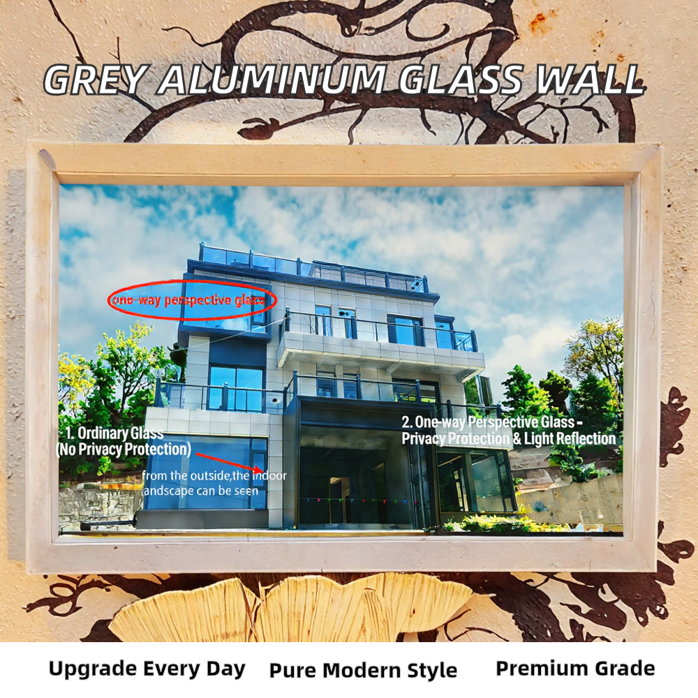 Moderne villa op maat met eenrichtingsglasdeur - Ramen en deuren van aluminiumlegering met vouwbaar horgaas - Warmte-isolatie en UV-bescherming