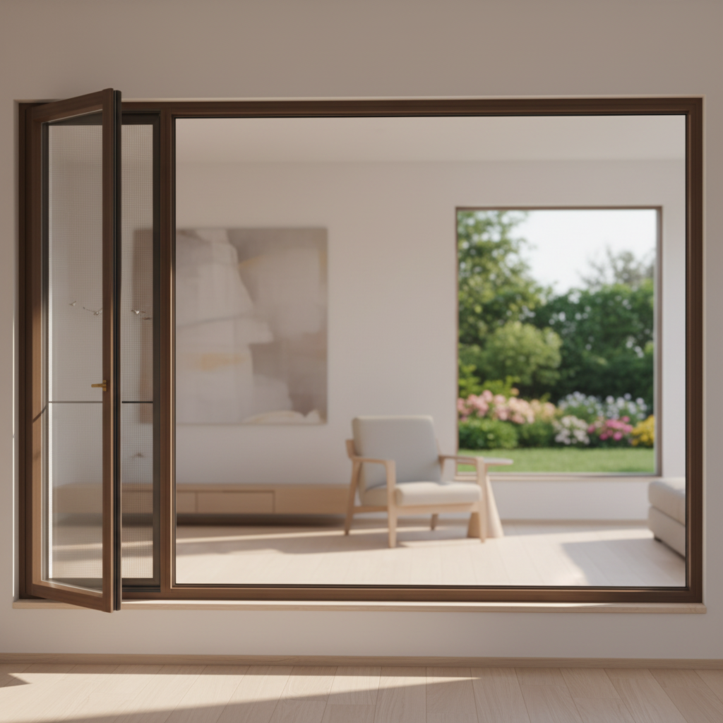 Drievoudig geïsoleerd aluminium bekleed houten raamsysteem, aluminium draai-kiepraam