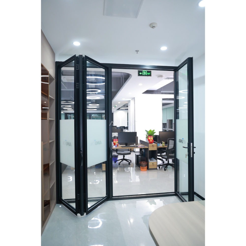 AMJ Heavy Duty Coastal Glass Commerciële aluminium ramen en deuren Terrasdeur Vouwdeur van glas Dubbelglas vouwdeuren