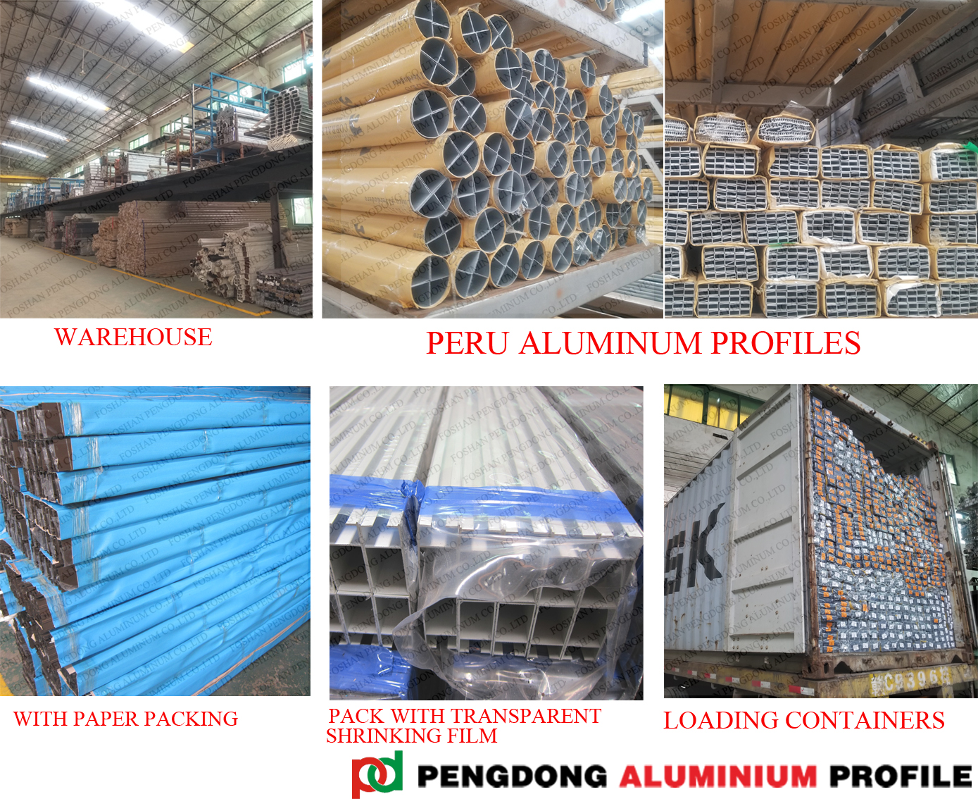 Verpakking van aluminium profielen