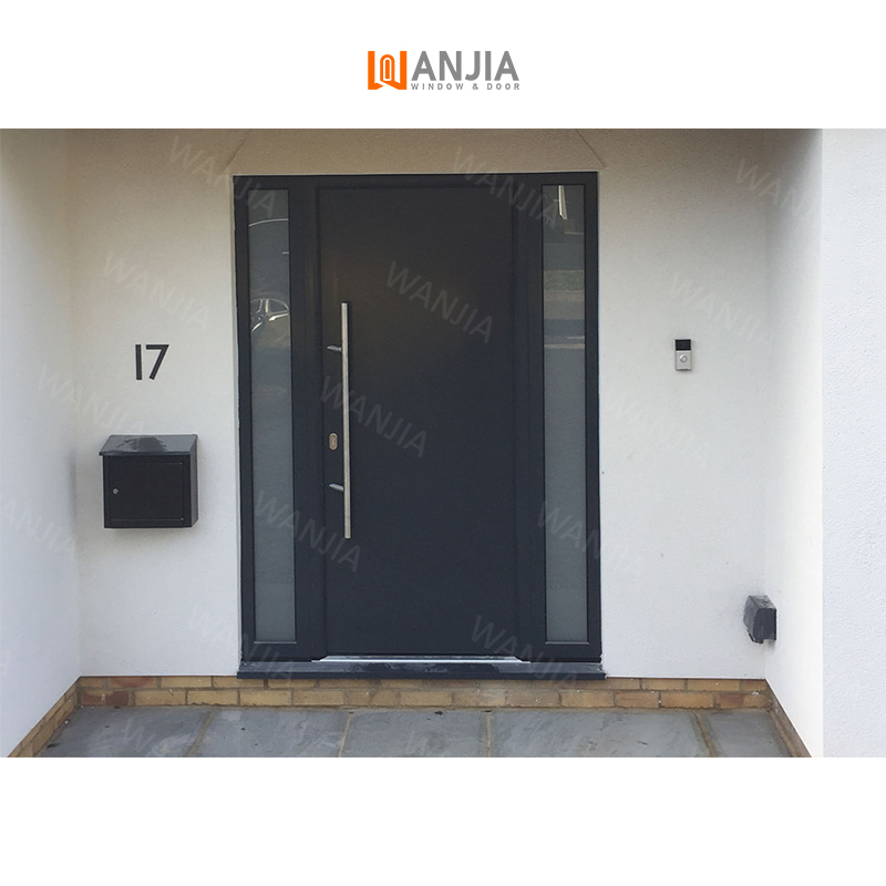 WANJIA Moderne Design Voordeur met Veiligheidsdeur, Aluminium Buitendeur met Veiligheidsdeur