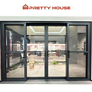 Hoogwaardige, waterdichte, gepoedercoate, dubbelglas aluminium schuifdeur met hor.
