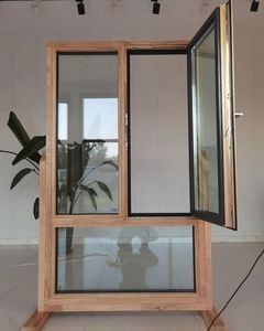 Luxe hout-aluminium draai-kiepramen met meerpuntsvergrendeling