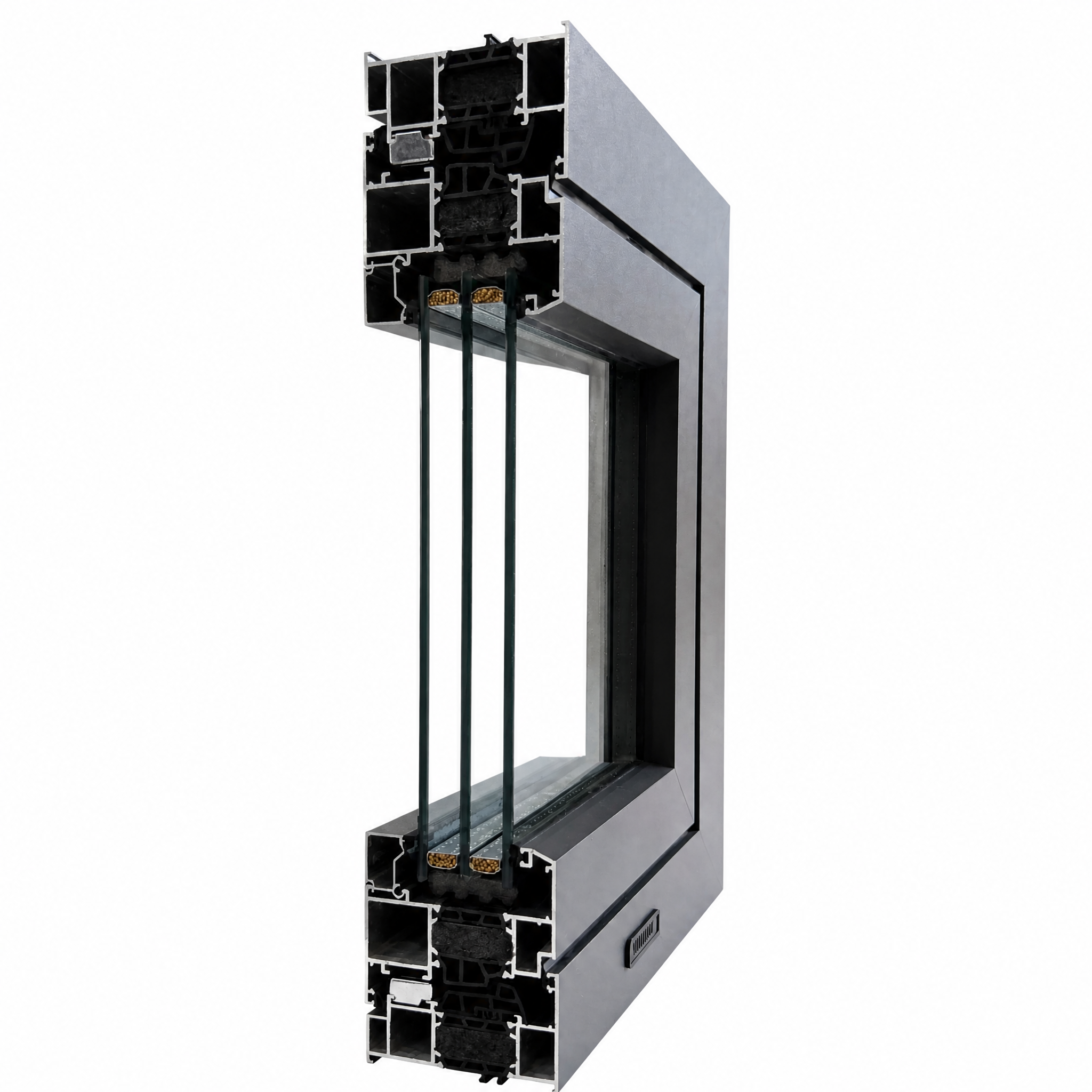 Grote bruine aluminiumlegering ramen en deuren met dubbel/driedubbel glas, warmte-isolatie voor moderne huizen, hotels en villa's.