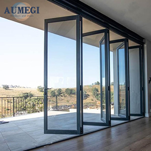 Aumegi verticale vouwdeuren in Australische stijl, aluminium vouwdeuren voor terras, schuifdeuren