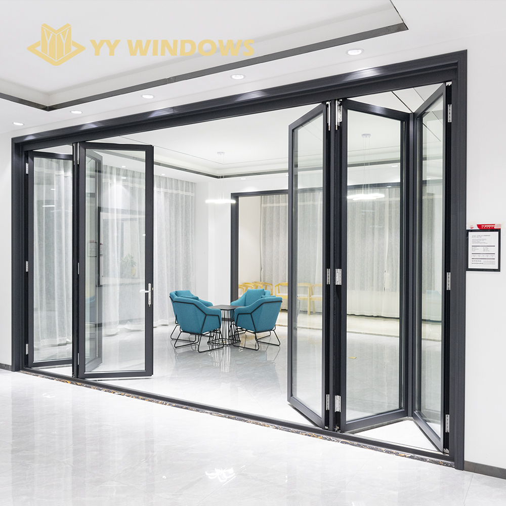 YY Construction Miami Orkaanbestendige Glazen Buitenwand Aluminium Vouwdeuren
