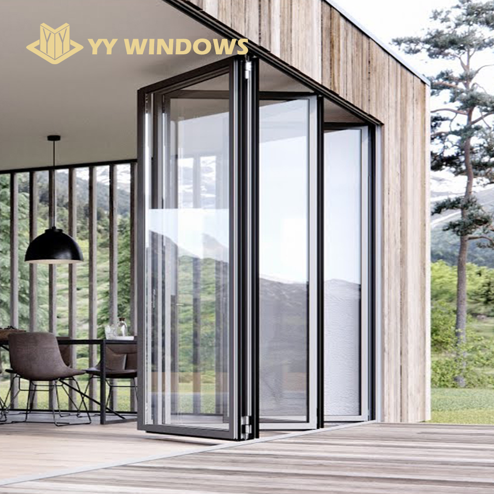 YY Construction Miami Orkaanbestendige Glazen Buitenwand Aluminium Vouwdeuren
