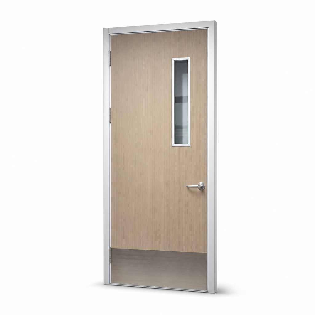 Chinese fabrikant van aluminium HPL-deuren voor schoollokalen, aluminium deur met kijkvenster.