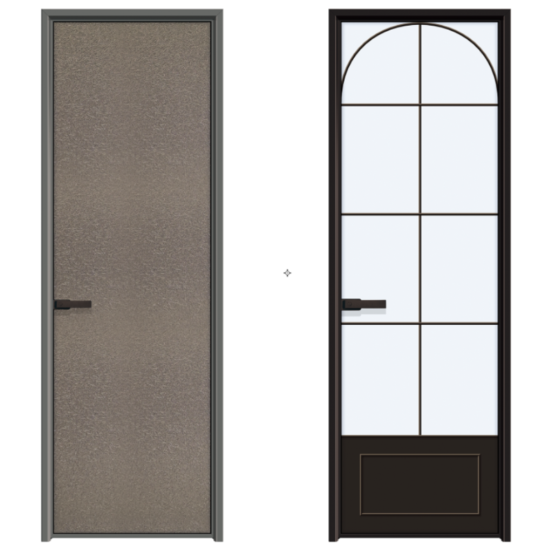 Hihaus aluminium draaideur voor binnen, badkamer, waterdicht en vochtbestendig glas.