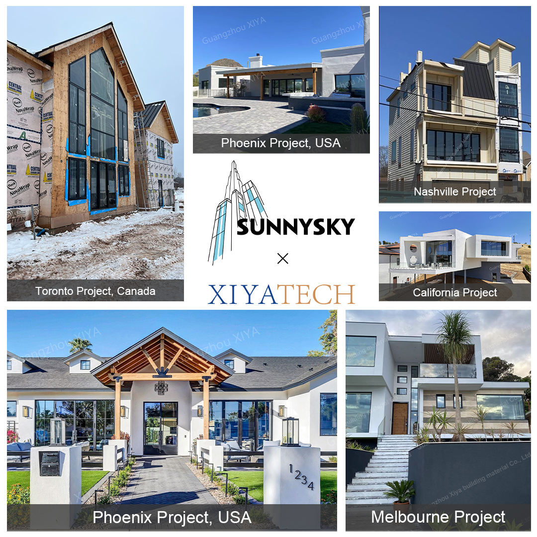 Sunnysky hoogwaardige terrasdeuren met dubbel gehard glas, draaideur van aluminium en glas, Franse deur voor buitentoegang.