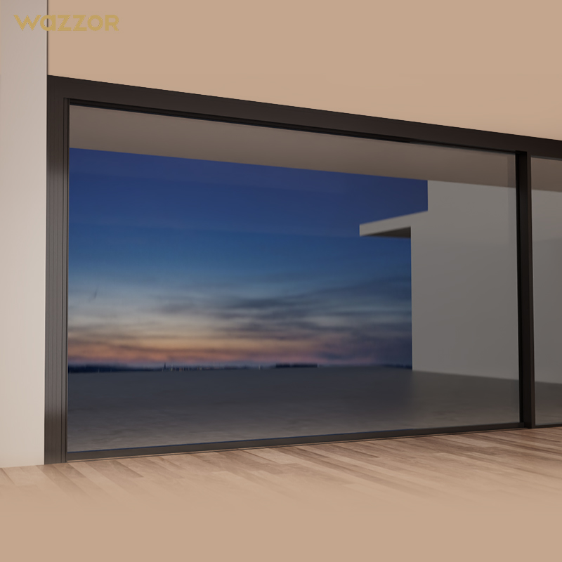 Wazzor hoogwaardige schuifdeur met twee, drie of vier panelen, dubbel glas, gehard aluminium frame.