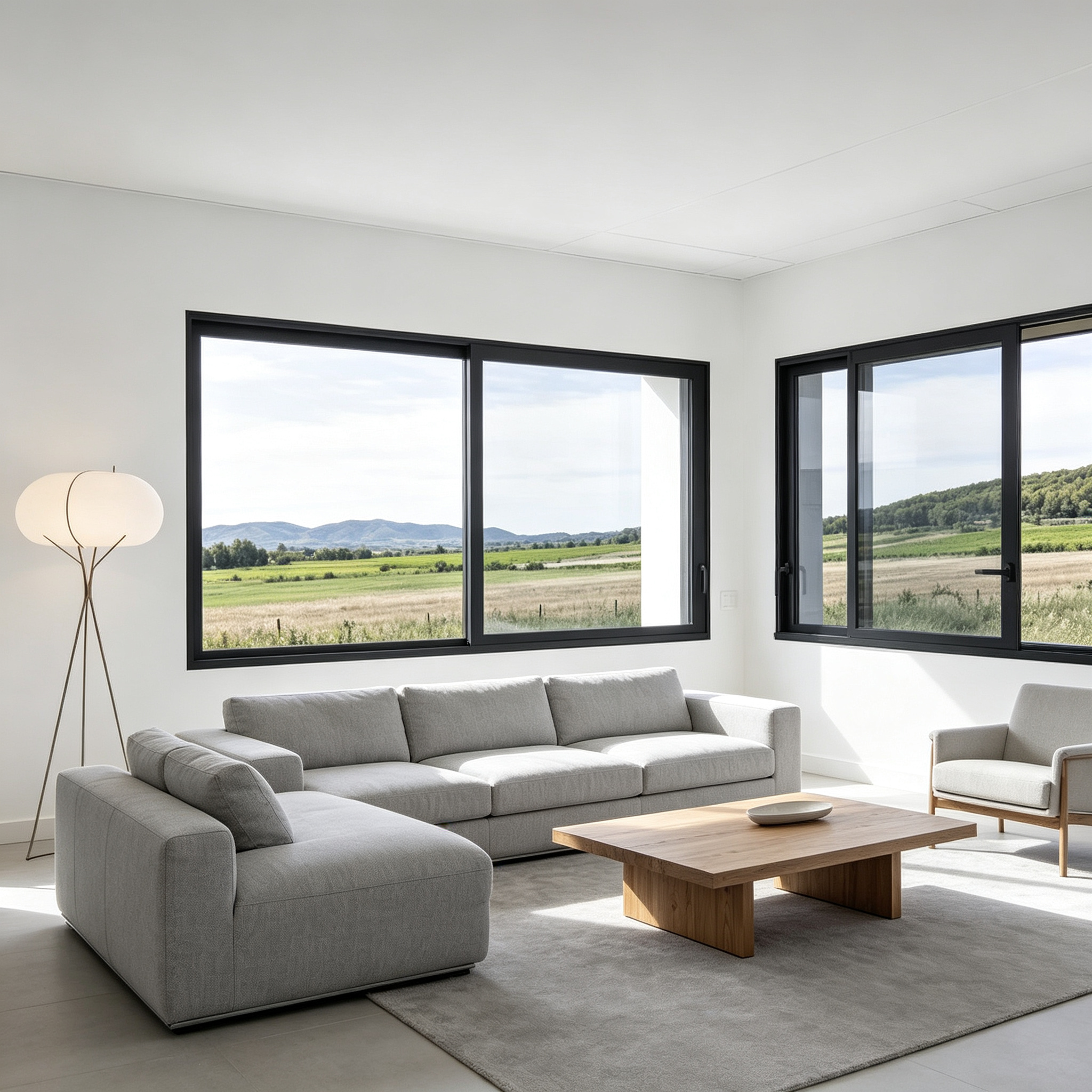 Op maat gemaakte thermisch geïsoleerde aluminiumlegering deur- en raamsystemen voor woonkamers, villa's, erkerramen, minimalistisch design, geluidsisolatie