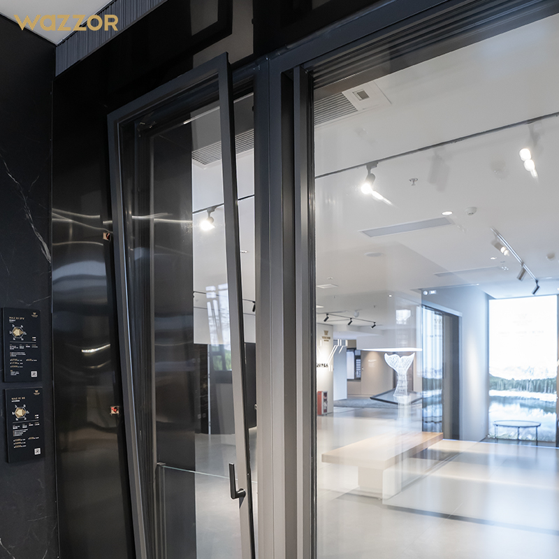 Wazzor 2026 Moderne schuifdeur van aluminiumlegering met dubbel glas, waterdicht voor binnen- en buitengebruik, geschikt voor terras, tuin en garage.