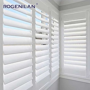Rogenilan op maat gemaakte weerbestendige aluminium witte shutters, horizontale lamellen, raamluiken, vouwschermen