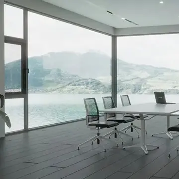 Panoramisch vast aluminium raam met ononderbroken uitzicht