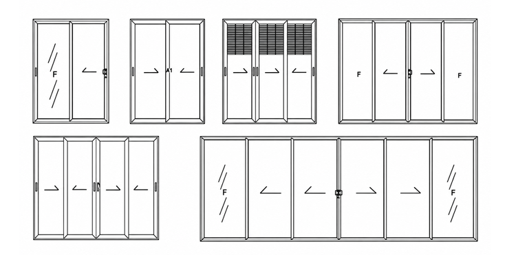 Schuifdeur configuraties en richtingen