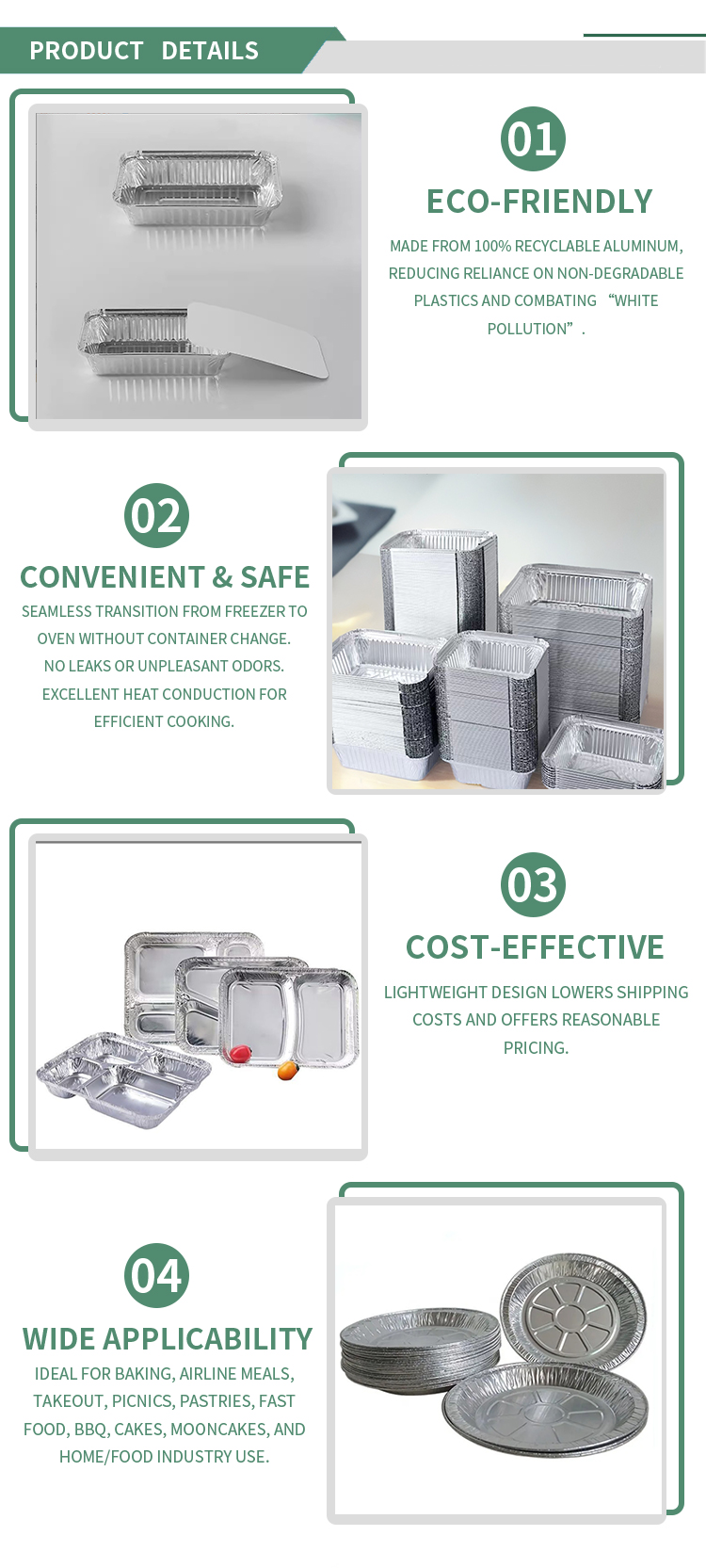Aluminium bakjes afmetingen en formaten