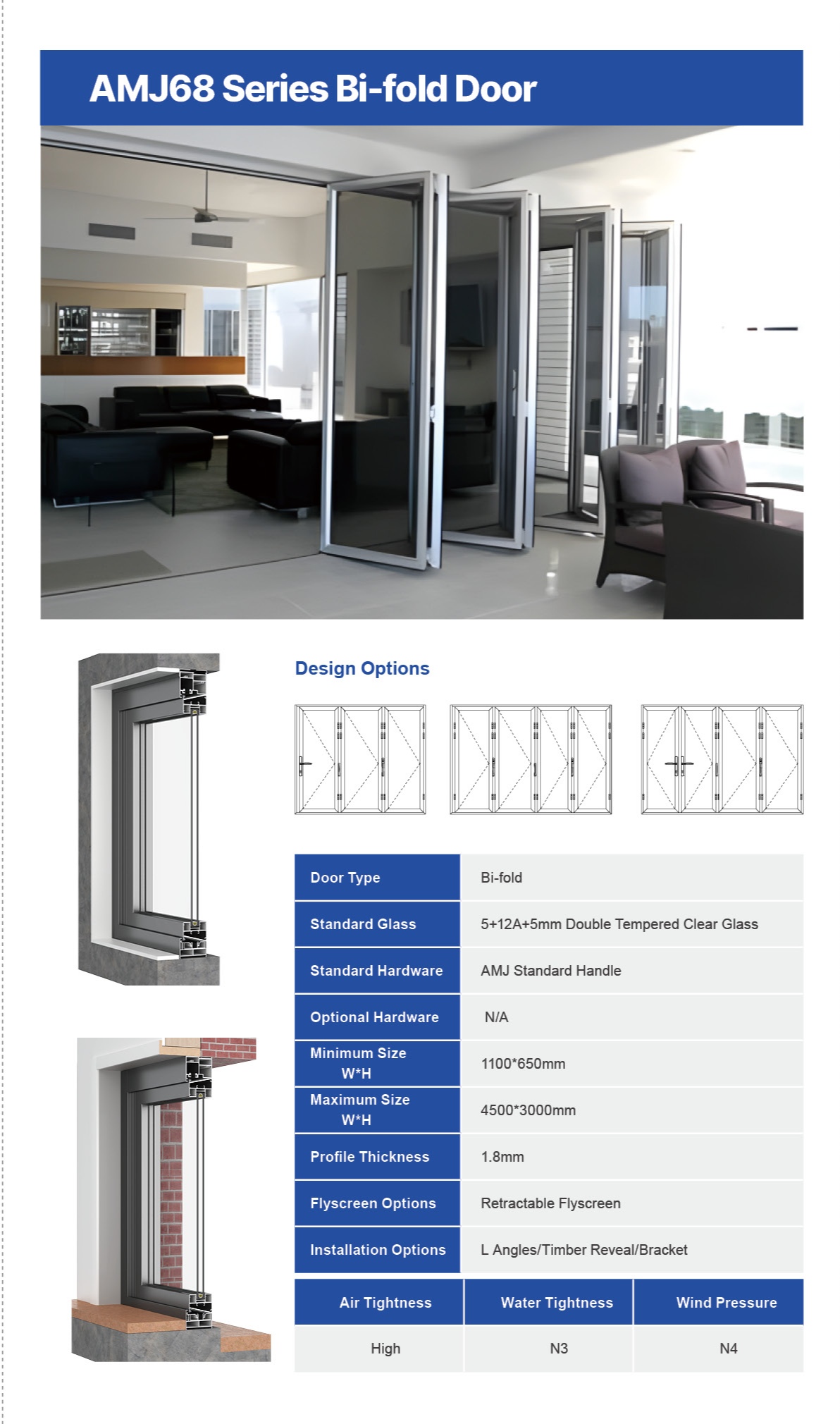 AMJ Aluminium Vouwdeur Eigenschappen