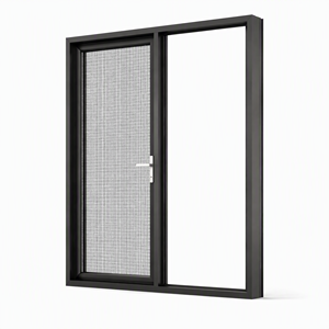 Moderne aluminium draaideur met insectengaas