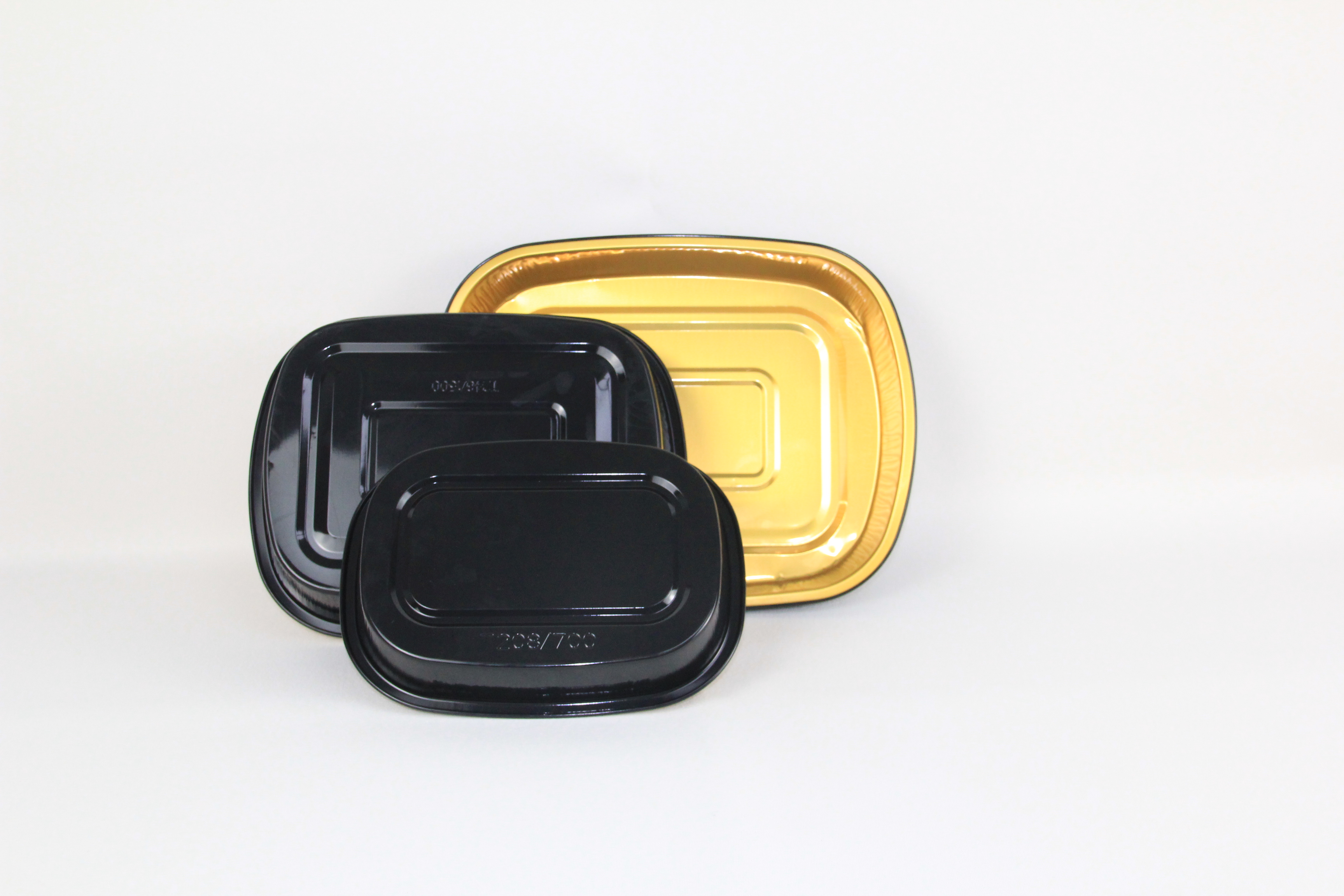 Gepersonaliseerde rechthoekige aluminiumfoliebakjes met foliedeksel, geschikt voor voedsel en oven (T246-1500ML)