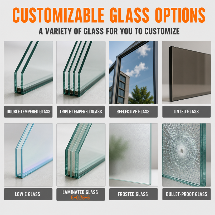 MEXIN Modern Aluminum Enclosed Four Seasons Sunroom Low-E Glass Detachable PC Screen 3 Sliding Double Doors Residential Exterior