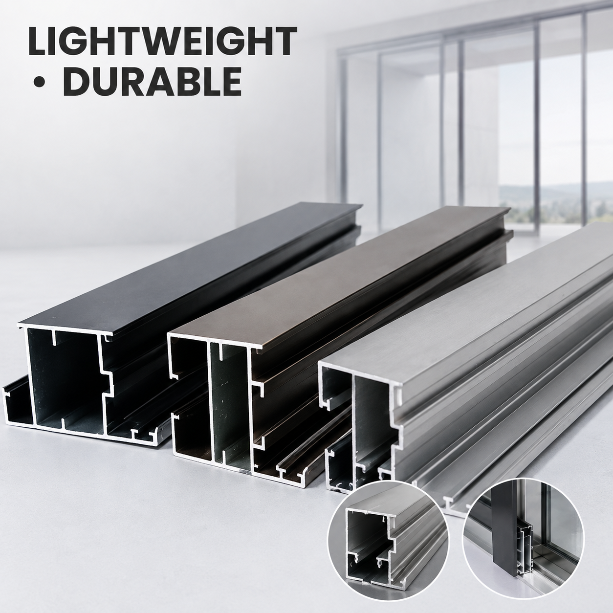 Op maat gemaakte schuifdeurprofielen van aluminium uit de 6000-serie: anodiseren, poedercoaten, buigen, snijden, lassen en diverse bewerkingsdiensten.