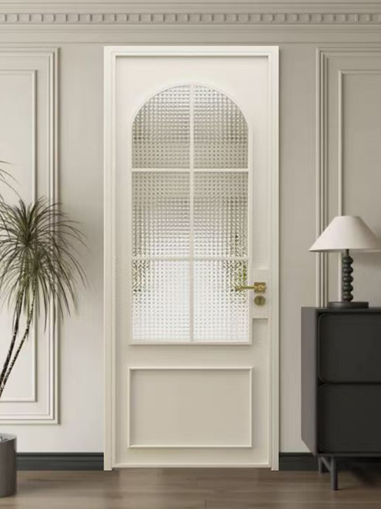 Op maat gemaakte, zeer smalle draaideur van aluminiumlegering met glas, Frans design, modern ontwerp, 5 jaar garantie op de waterdichte binnenzijde.